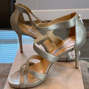 Jimmy Choo metallic high heel strappy sandals